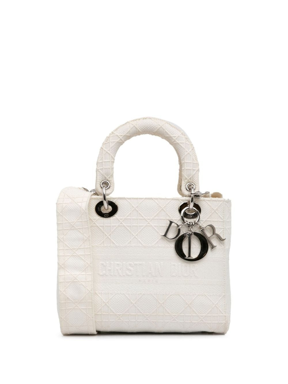 Christian Dior Pre-Owned 2010 Medium Cannage Lady D-Lite satchel - White | Farfetch Global