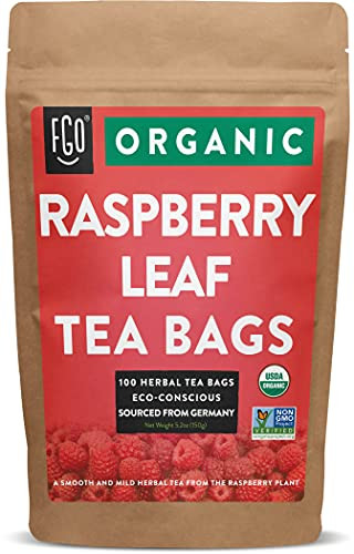 Organic Red Raspberry Leaf Tea Bags | 100 Tea Bags | Eco-Conscious Tea Bags in Kraft Bag | Raw fr... | Amazon (US)