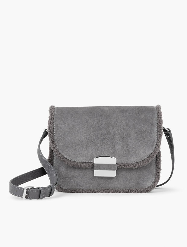 Shearling Suede Crossbody Bag | Talbots