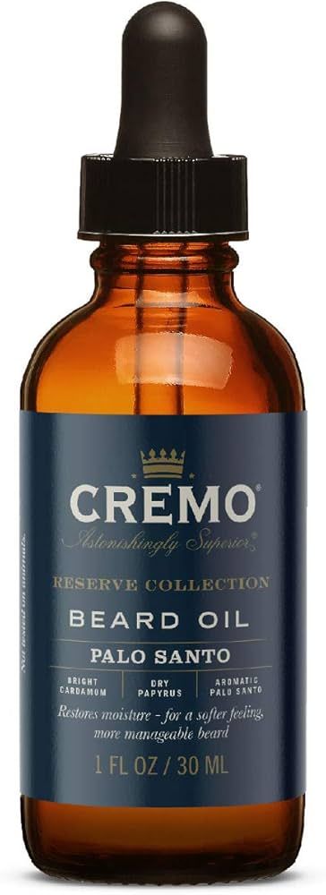 Cremo Beard Oil, Palo Santo (Reserve Collection), 1 fl oz - Restore Natural Moisture and Soften Y... | Amazon (US)