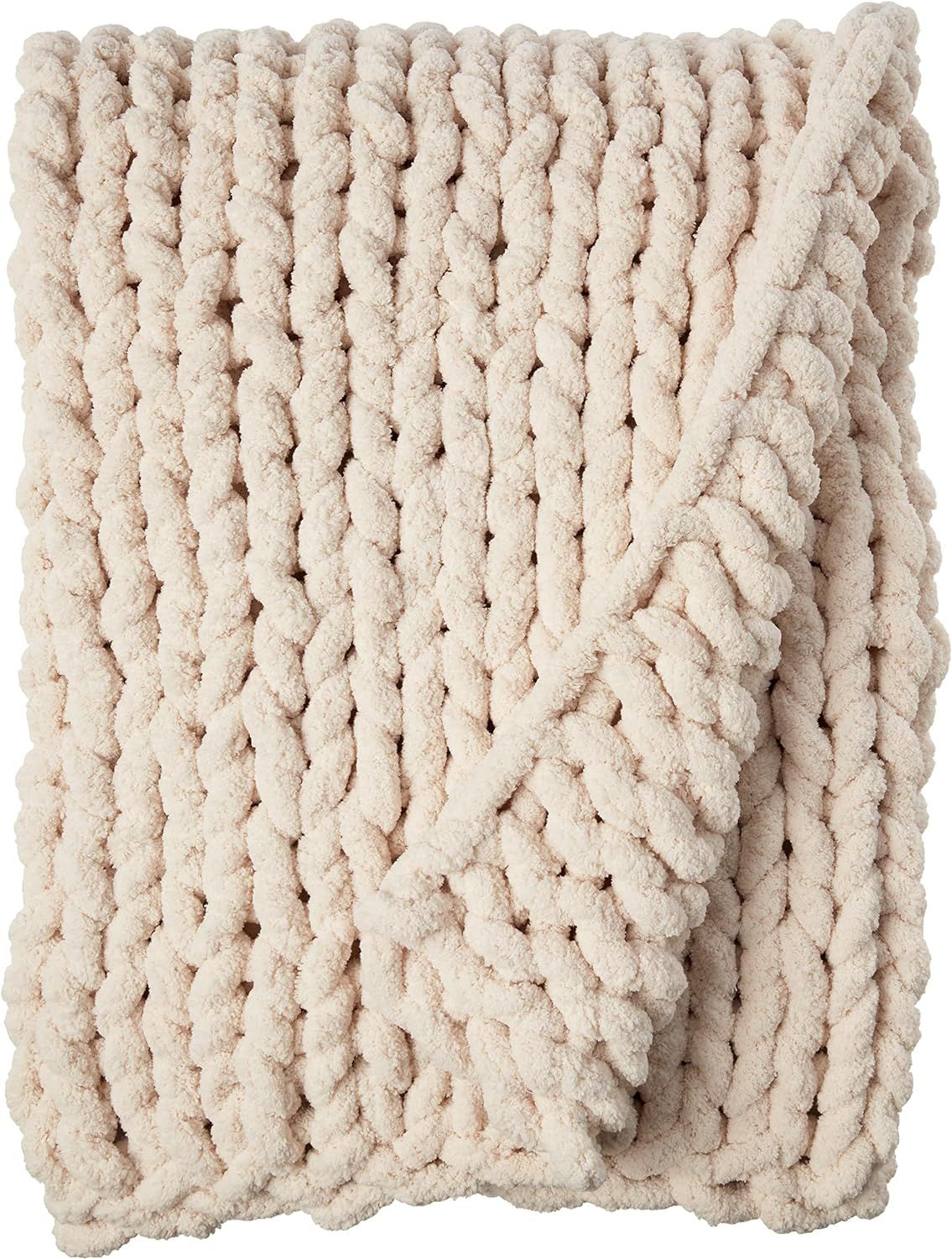 Casaphoria Luxury Chunky Knit Throw Blanket-Large Cable Knitted Soft Cozy Polyester Chenille Bulk... | Amazon (US)