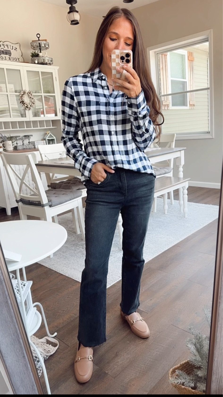 NSale flannels so good! Wearing XS 
Jeans tts petite 
Loafer tts 

#LTKStyleTip #LTKxNSale #LTKFindsUnder50