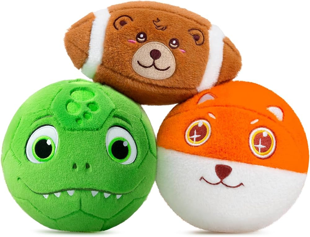 3 Pack Soft Sports Balls for Toddlers 1-3, Inflatable Plush Baby Balls Set for Kids 3-5, 5 Inch S... | Amazon (US)