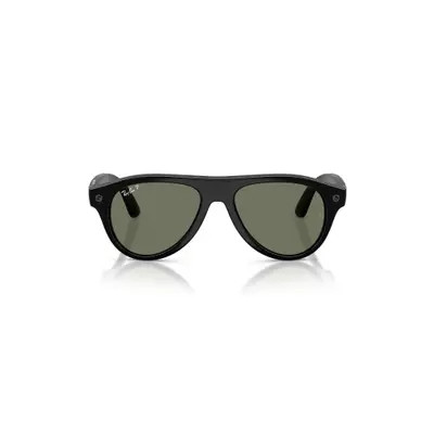 Ray-Ban Meta Gen 3 54mm Polarized Aviator Sunglasses in Shiny Black/green Polar at Nordstrom | Nordstrom