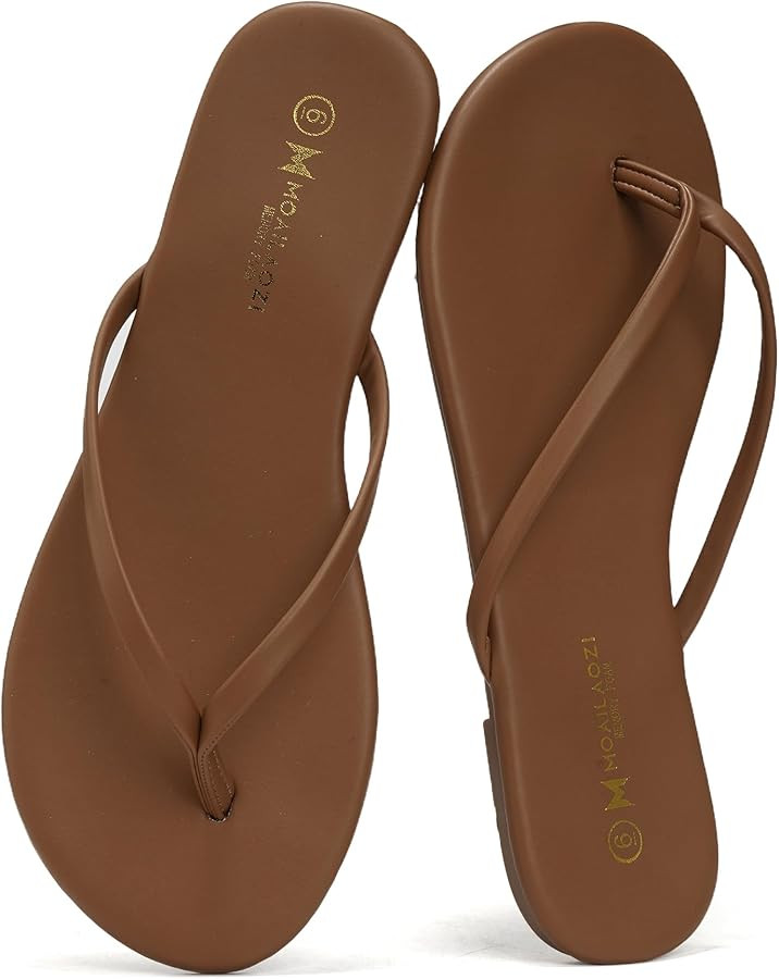 Flip Flops for Women With Memory Foam Insole Support,Soft Fabric Fits Comfortably Lightweight Sli... | Amazon (US)