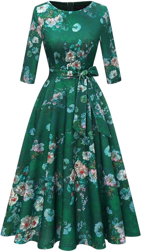 DRESSTELLS Cocktail Dresses for Women, Vintage Wedding Guest 3/4 Sleeves Formal Church Holiday Dr... | Amazon (US)