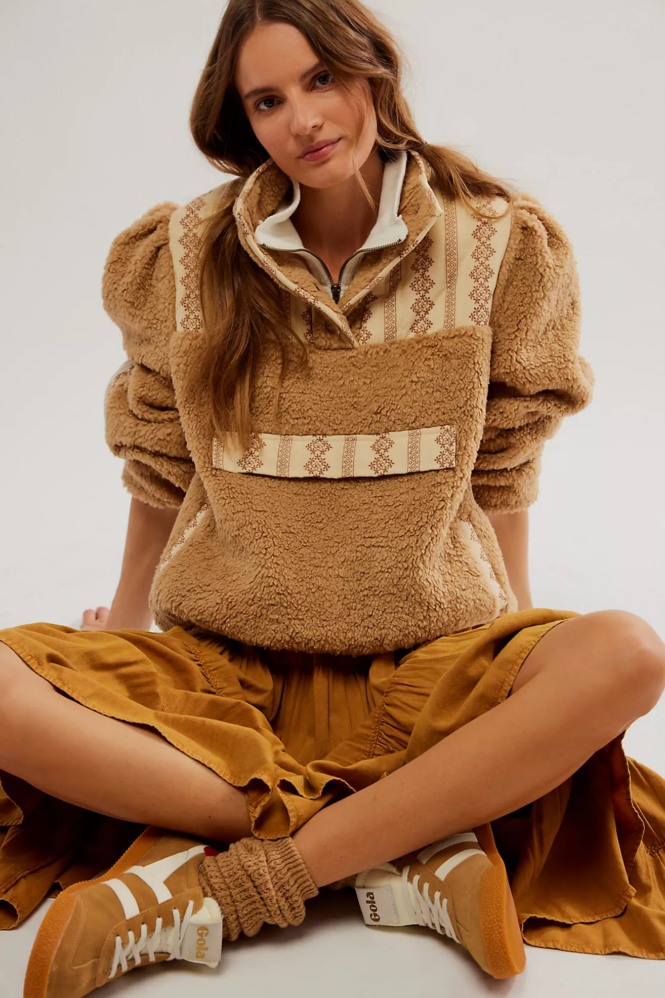 Driftwood Sherpa X Medallion Jacket | Free People (Global - UK&FR Excluded)