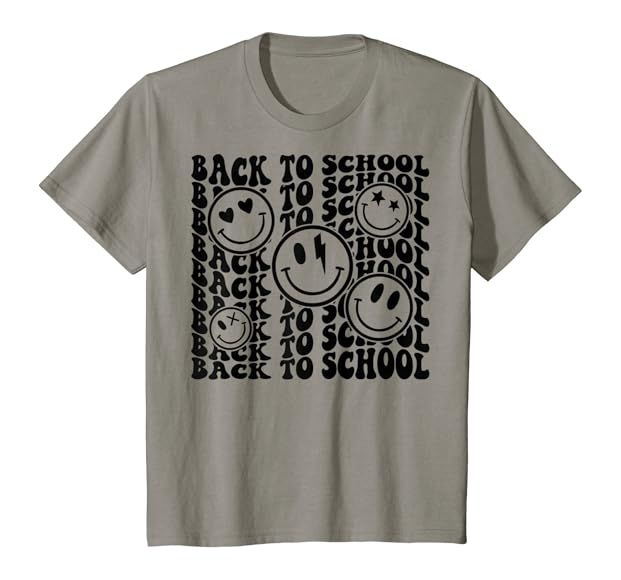 Mirror Back To School Smiley Face Happy First Day of School T-Shirt | Amazon (US)