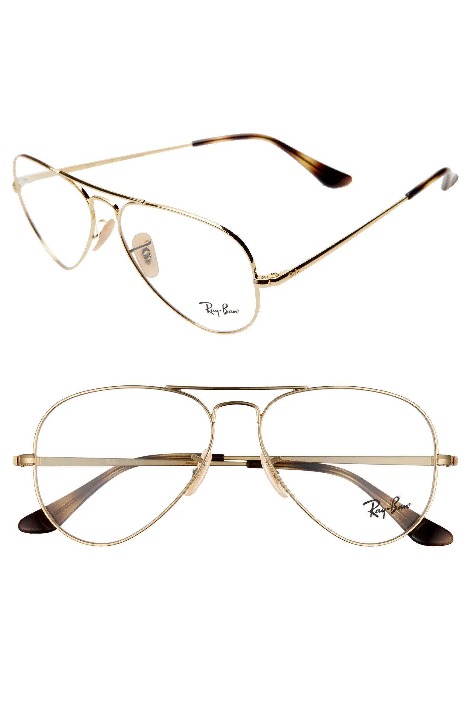 55mm Aviator Optical Glasses | Nordstrom