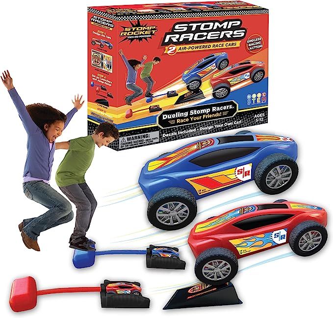 New Stomp Rocket Dueling Stomp Racers, 2 Toy Car Launchers and 2 Air Powered Cars with Ramp and F... | Amazon (US)