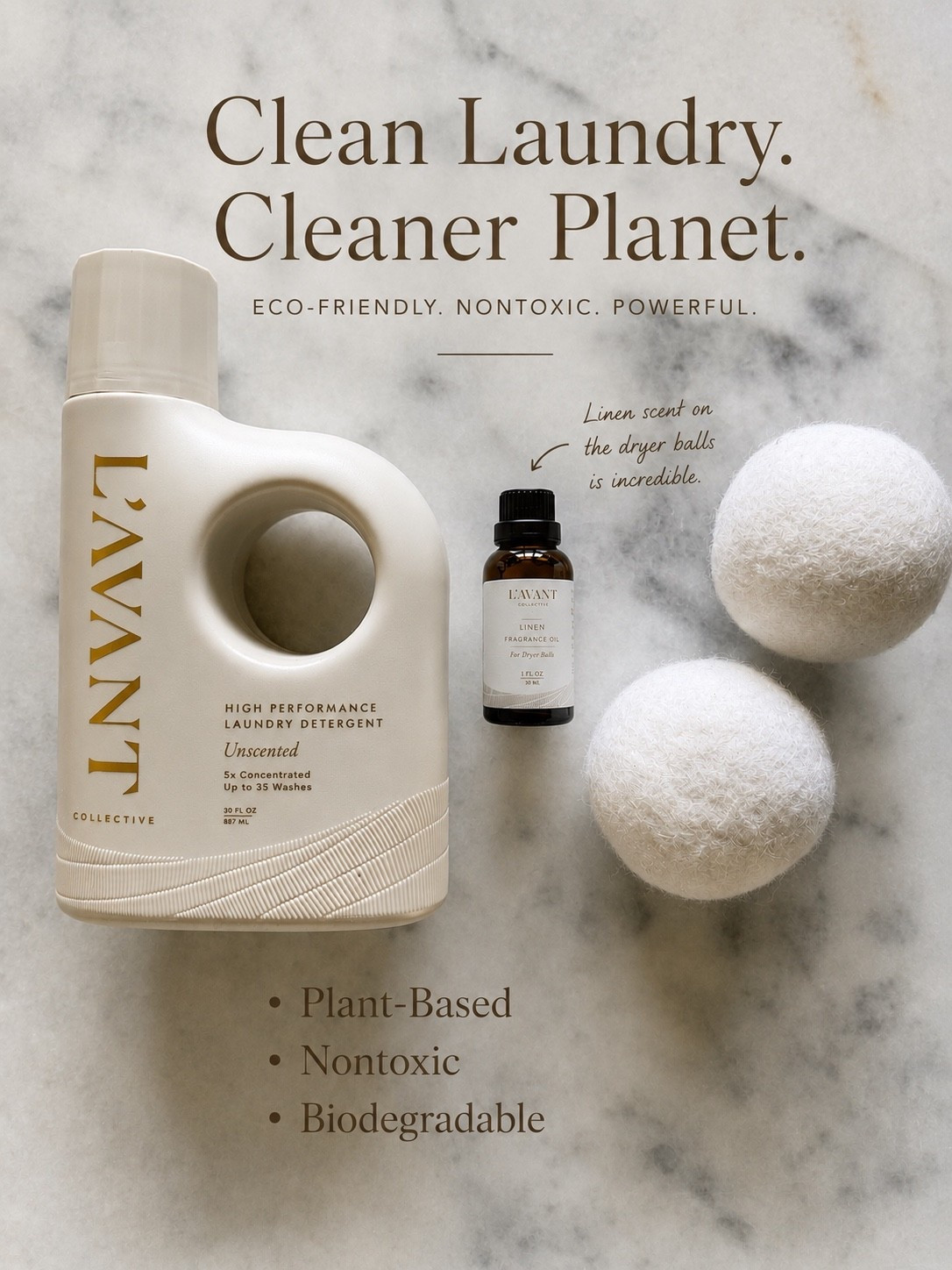 20% off code: 
LuxEveryday

If you want your laundry to smell absolutely incredible, this is the combination I keep reaching for. ✨🤍

I love that the detergent is nontoxic because it’s something we wear, sleep on, and use every single day. The linen fragrance oil added to dryer balls takes it to another level and leaves everything smelling like fresh, clean laundry.

The linen scent is honestly heavenly. I even use the oil in my diffuser throughout the house because it’s that good.

@lavantcollective @lavantcollective 
#ad

#LTKSaleAlert #LTKHome