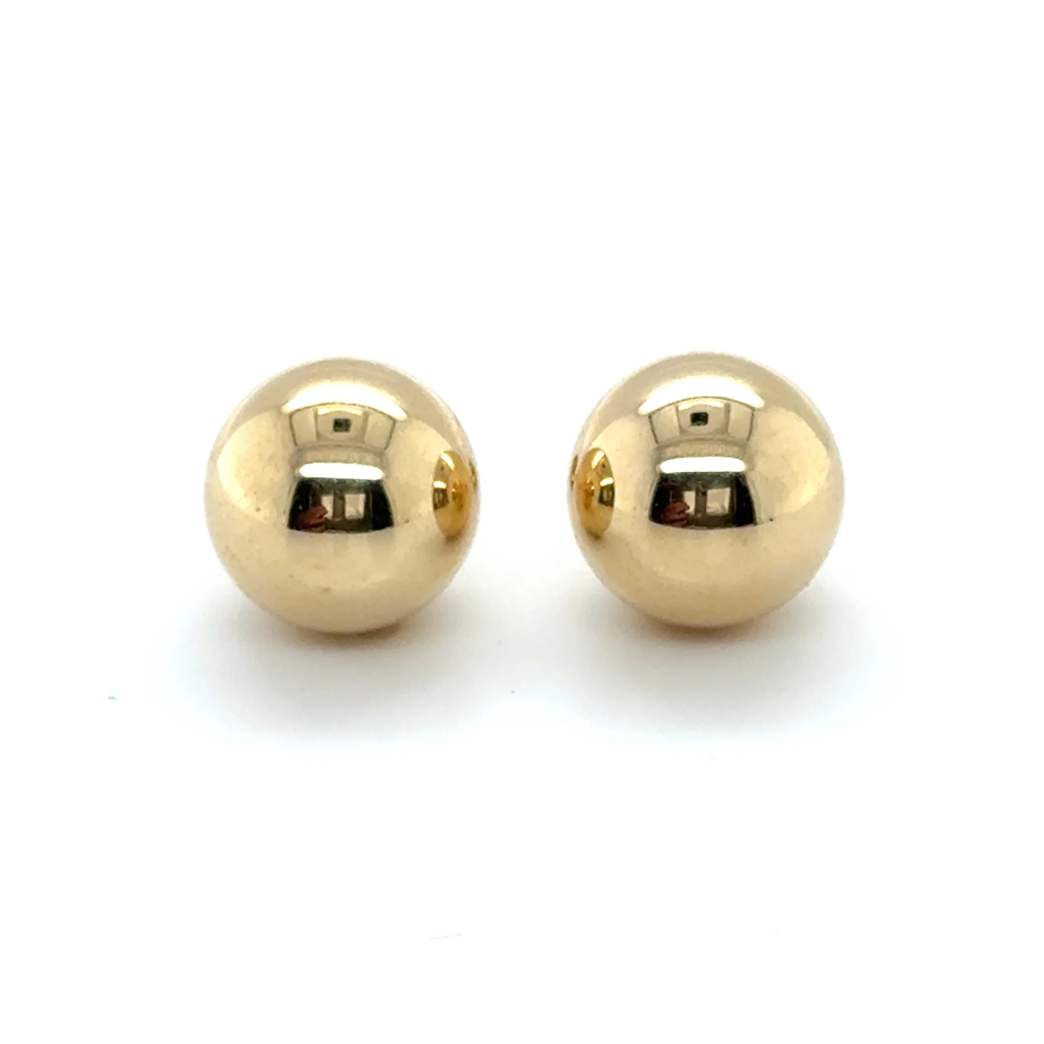 14K Solid Gold Chunky Ball Stud Earrings – Timeless, Hypoallergenic, Shiny | Goldmania