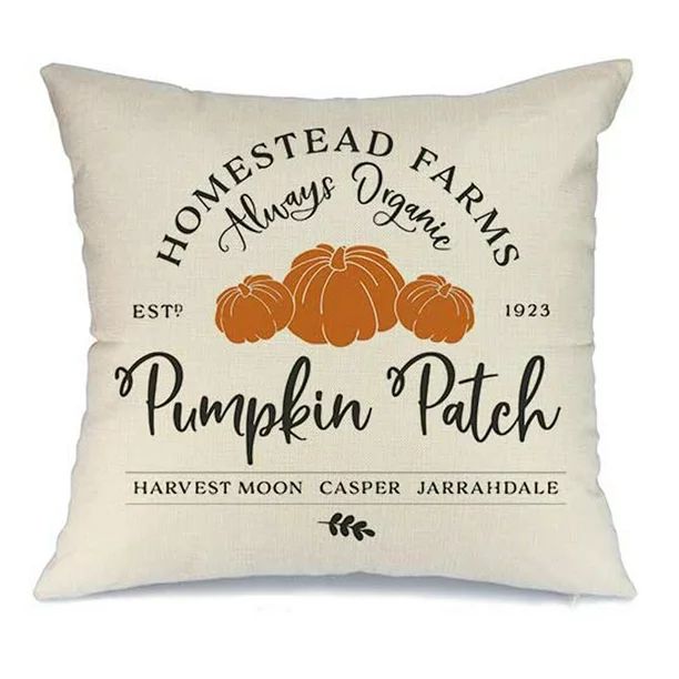 Thanksgiving Pillow Cover Decorations Fall Pumpkin Patch  Square Throw Pillow for Fall Farmhouse ... | Walmart (US)