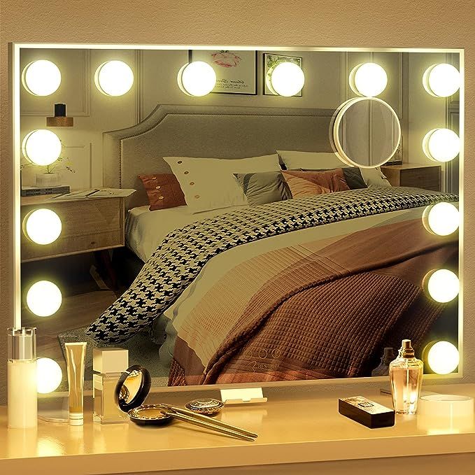BESTOPE Vanity Mirror with Lights Hollywood Mirror Large Lighted Vanity Mirror with 3 Color Light... | Amazon (US)