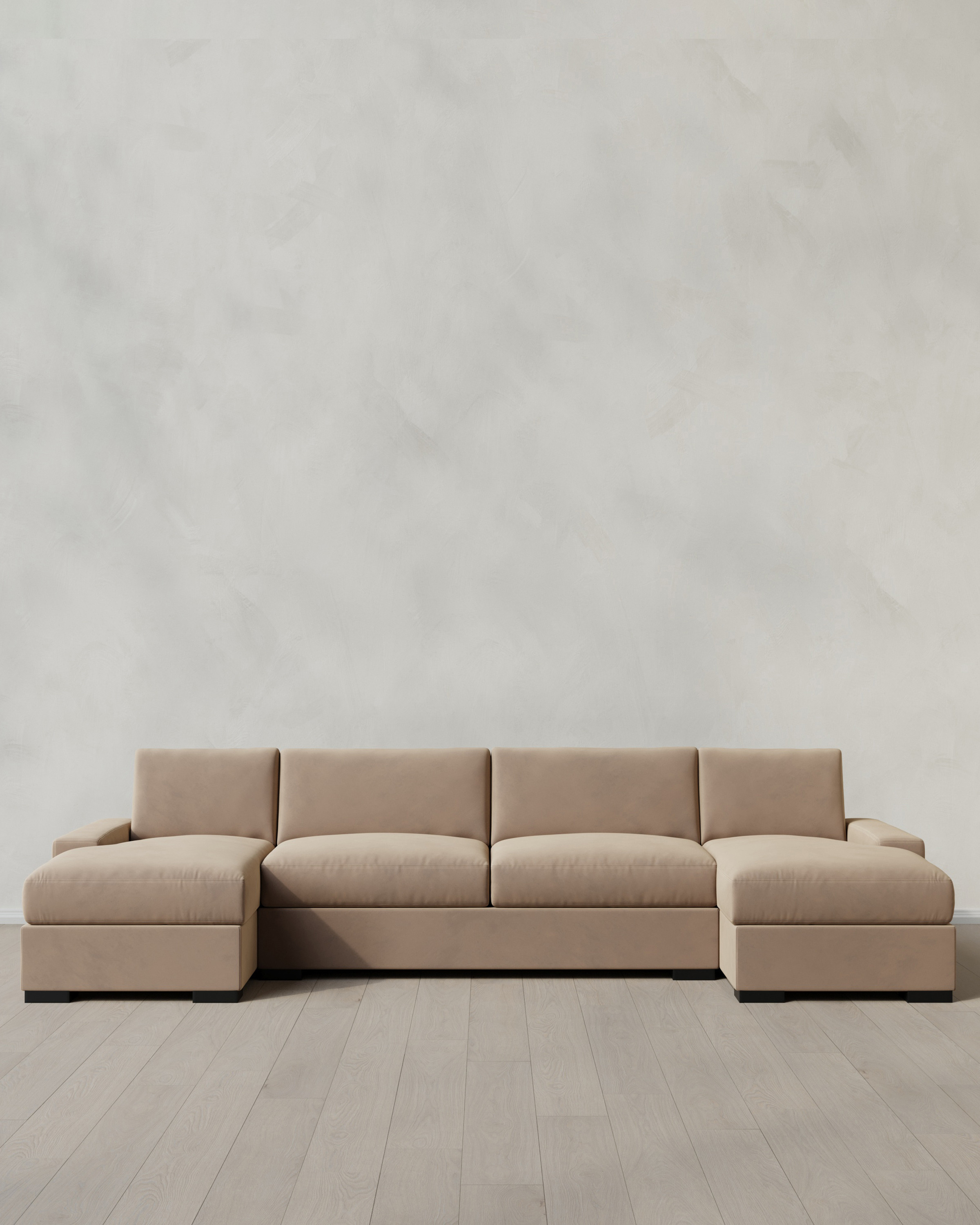 Quince | Stillman Performance Velvet U Sectional in Taupe | Quince