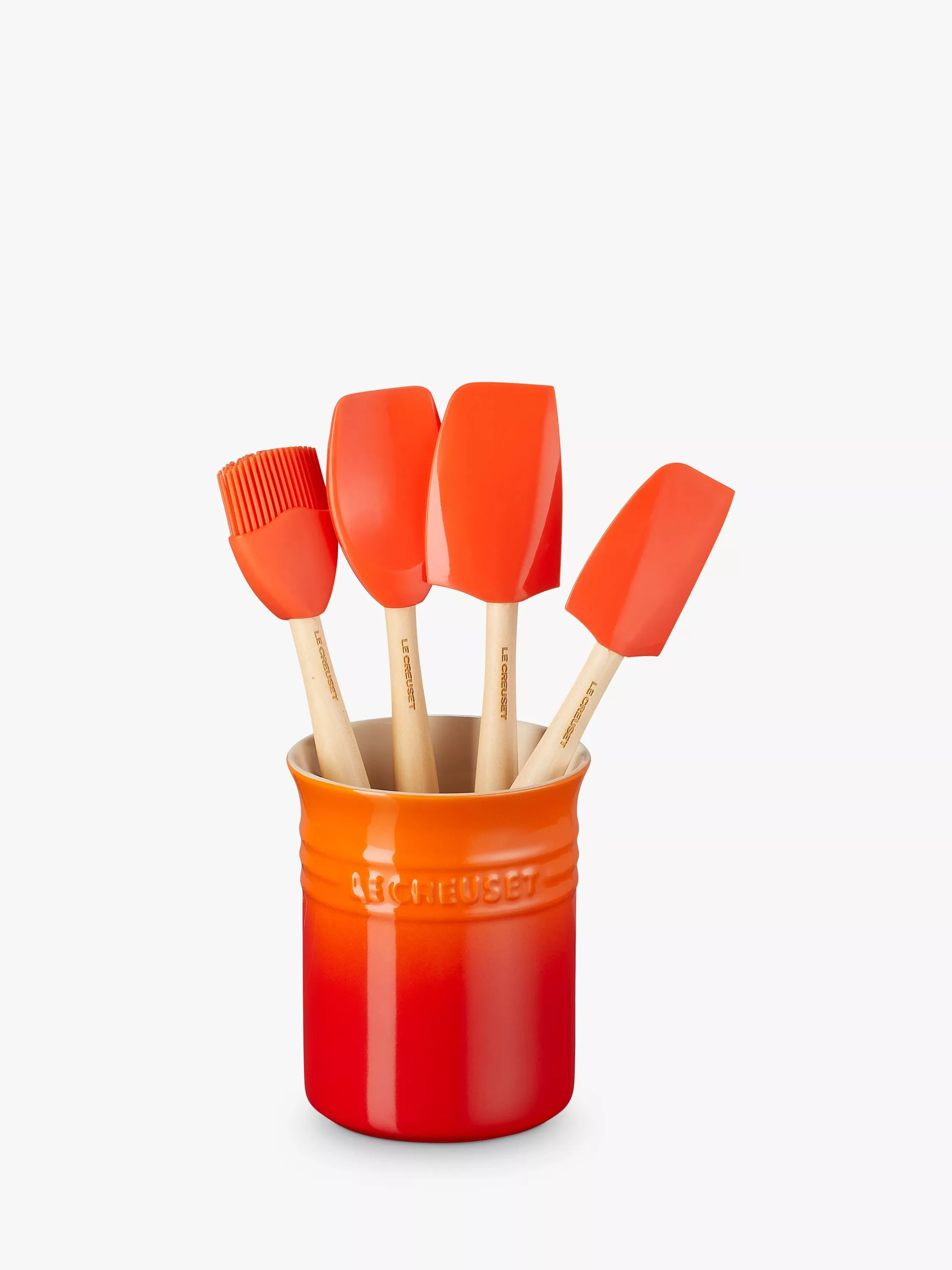 Le Creuset Stoneware Kitchen Utensils and 1.1L Holder Set, 5 Piece | John Lewis (UK)