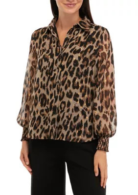 T TAHARI Women's Leopard Printed Blouse | Belk