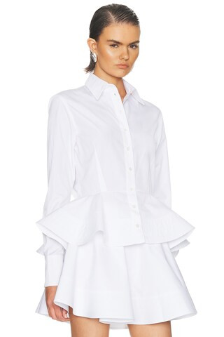 Poplin Peplum Top | FWRD 