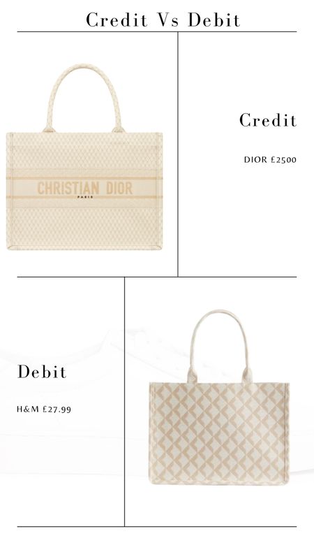 Credit Vs Debit 

Christian Dior canvas book bag dupe 

#LTKFind #LTKunder50