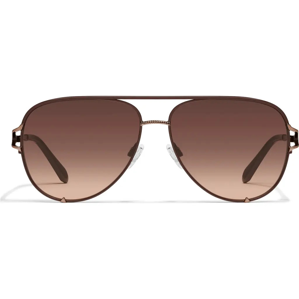 QUAY High Key Twist 60mm Gradient Aviator Sunglasses in Chocolate/brown Fawn at Nordstrom | Nordstrom