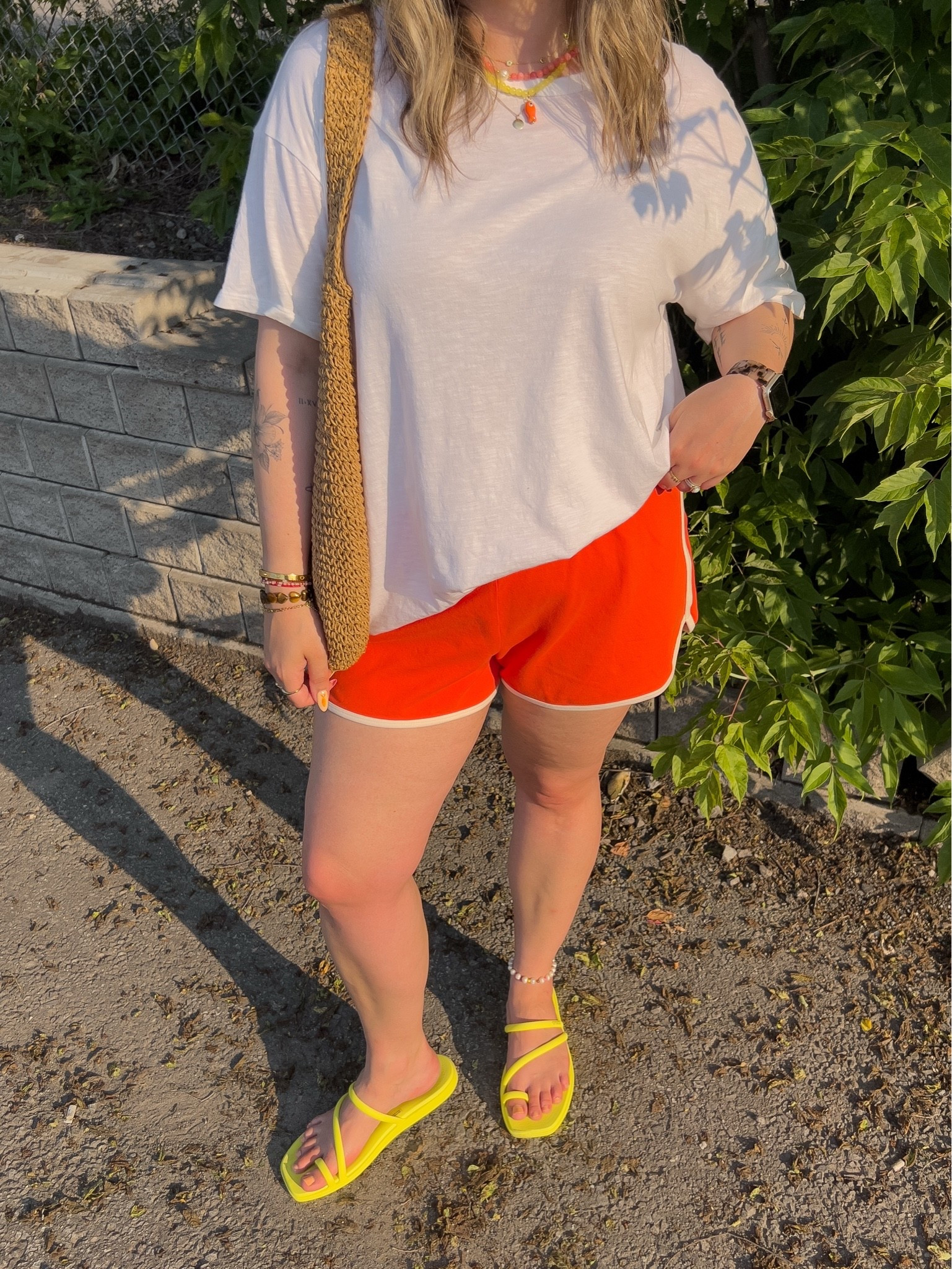 Comfy casual summer outfit! Wearing my usual size L in both the white tee and red orange dolphin shorts. Crocs sandals are super comfy, I’m a 9.5-10 and wear a 10

#LTKsummer #LTKmidsize #LTKsale