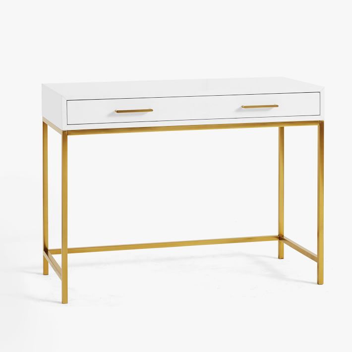 Blaire Classic Desk, Lacquered Simply White | Pottery Barn Teen