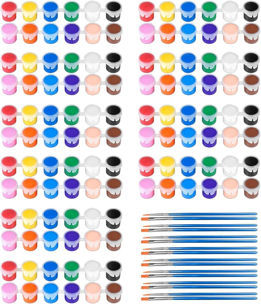 10 Pack Mini Acrylic Paint Set,12 Colors Acrylic Paint Strips for Kids&Adults Craft Paint,140 PCS... | Amazon (US)