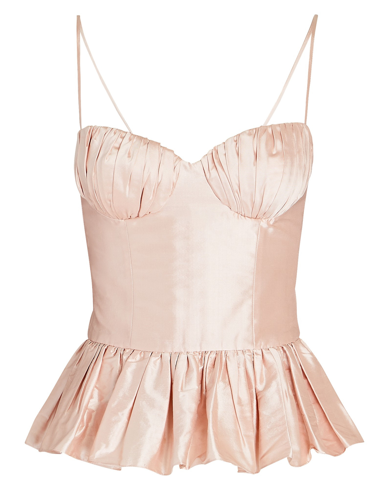 Silk Satin Peplum Corset Top | INTERMIX