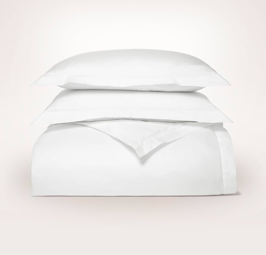 BOLL & BRANCH Percale Hemmed Duvet Set - King/Cal King, White - Luxury 100% Organic Cotton - 1 Du... | Amazon (US)