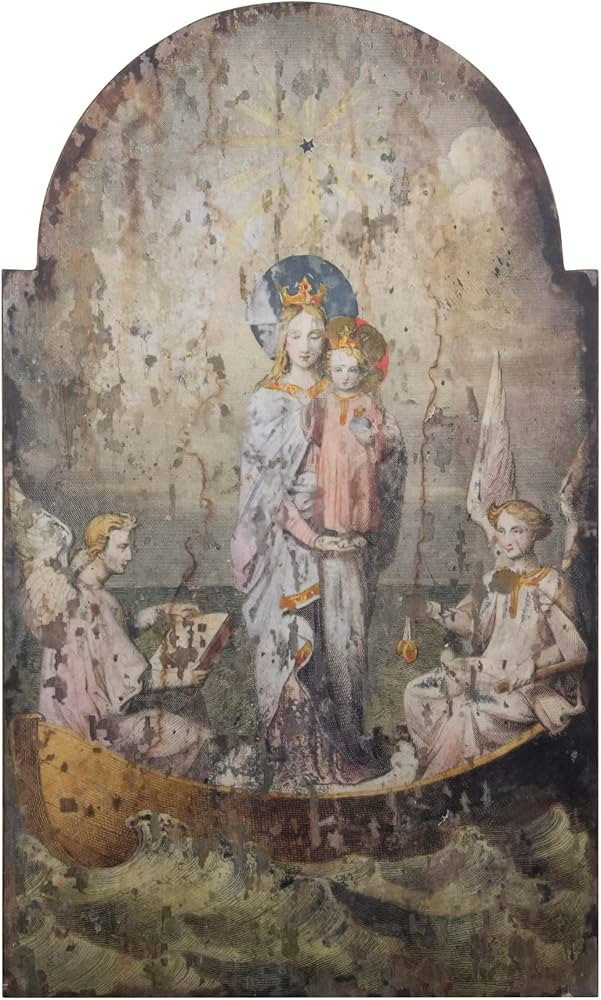 Creative Co-op DA0262 Vintage Mary & Angels Image on Decorative Wood Wall Décor , Gray, 0.88" x ... | Amazon (US)