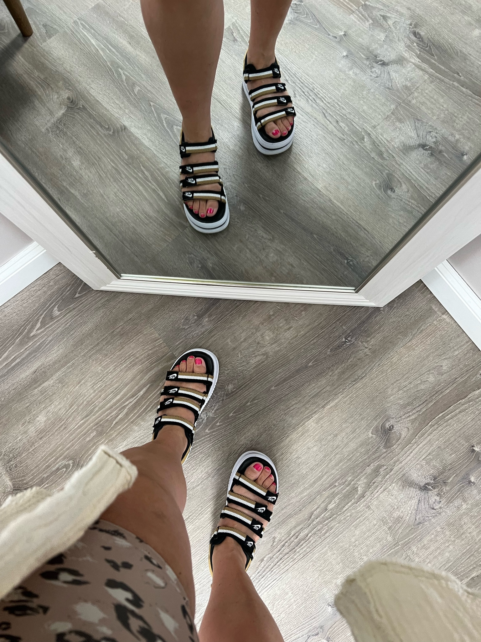 Such a cute pair of platform sandals with adjustable straps so they fit perfectly. Great for walking and a lot of cushion. 

Sandals 
Comfortable sandals
Platform sandals
Nike sandals 
Summer sandals
Summer shoes 

#LTKShoeCrush #LTKOver40 #LTKFindsUnder100