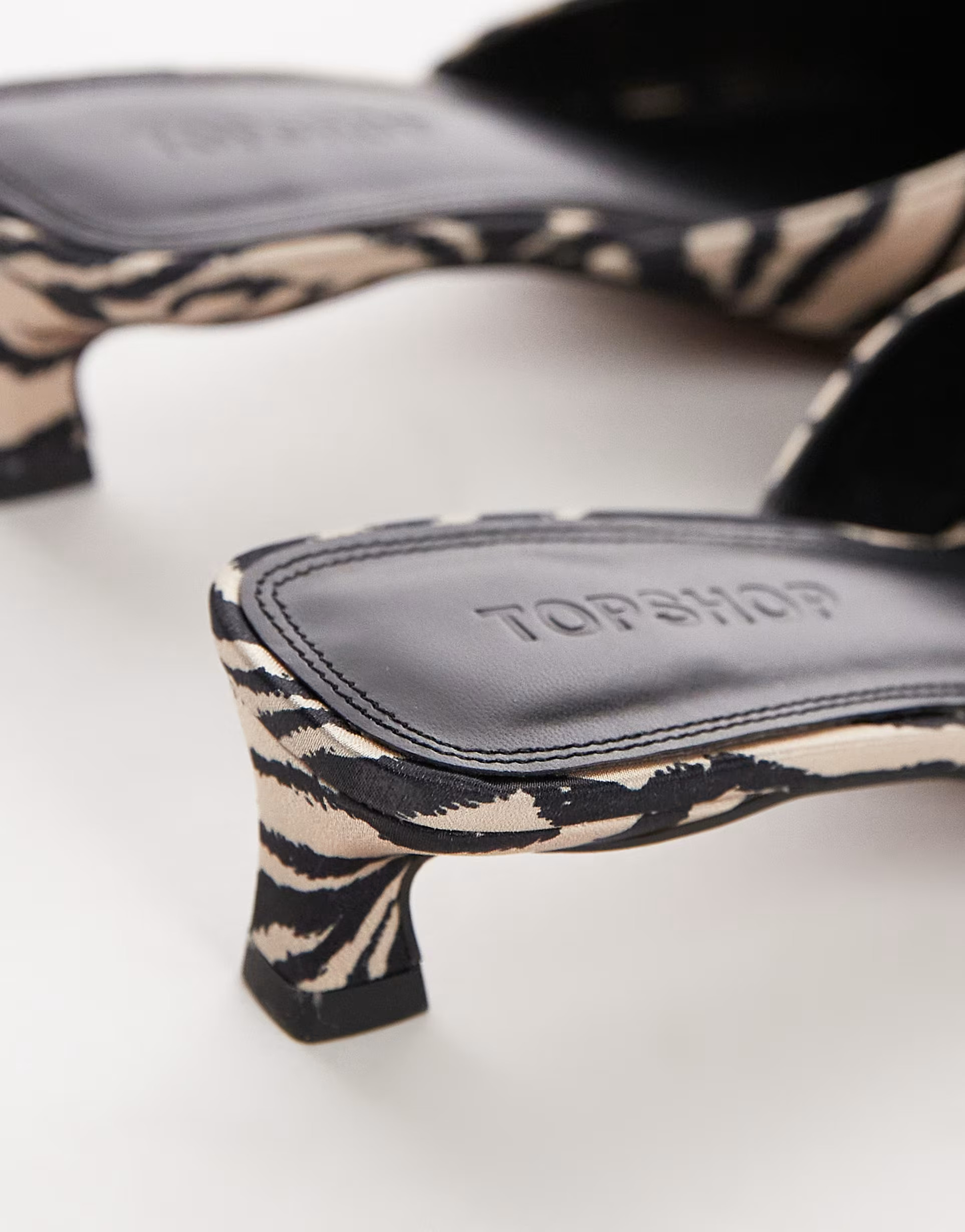 Topshop Dolly closed toe heels in zebra print | ASOS (Global)