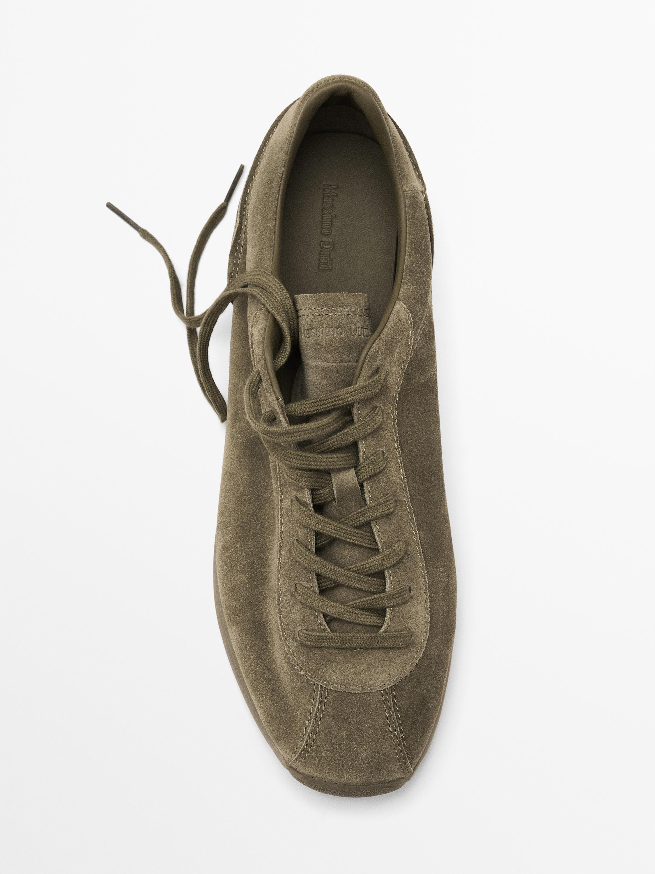 Split suede trainers | Massimo Dutti UK
