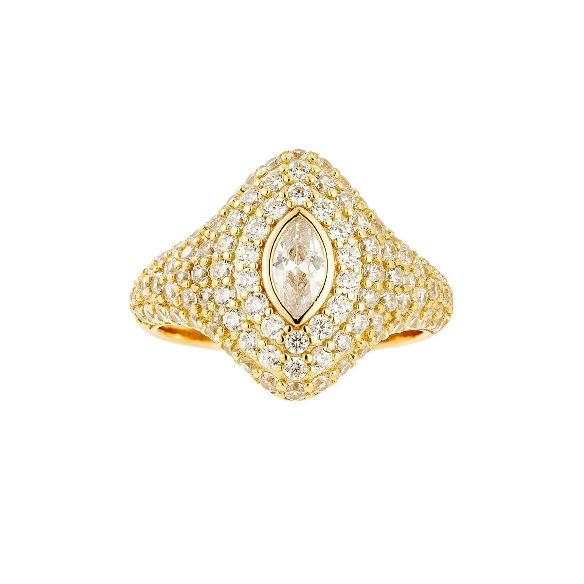 Crystal Pave Rhombus Pinky Ring - Ahava J | Ahava Jewels