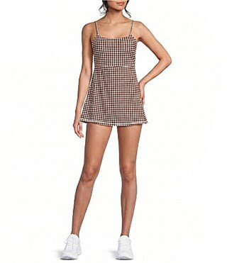 GB Gingham Square Neck Tennis Dress -  L | Dillard's