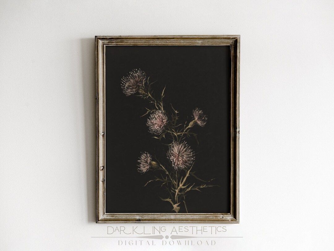 Dark Botanical Print 02  Vintage Moody Victorian Floral - Etsy | Etsy (US)
