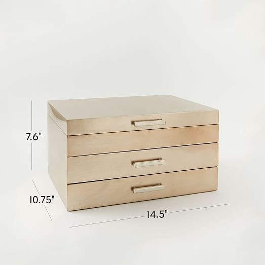 Mid-Century Champagne Lacquer Jewelry Boxes | West Elm (US)