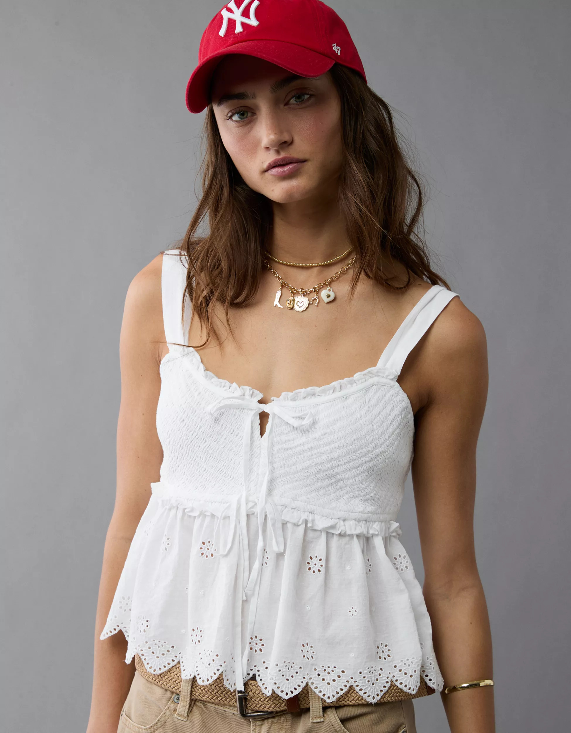 AE Smocked Babydoll Shirt | American Eagle Outfitters (US & CA)