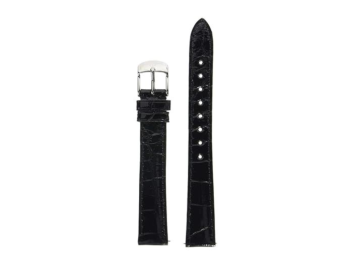 Michele 14 mm Black Alligator Strap (Black) Watches | Zappos