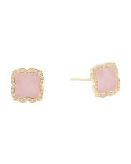Mallory Gold Rose Quartz Stud Earrings | TJ Maxx