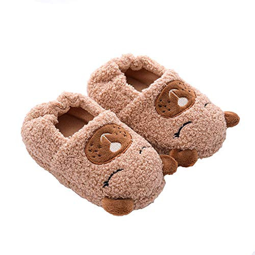 LZSYC Toddler Boys Slippers For Warm Bear Plush Slippers,5-6 Toddler | Amazon (US)