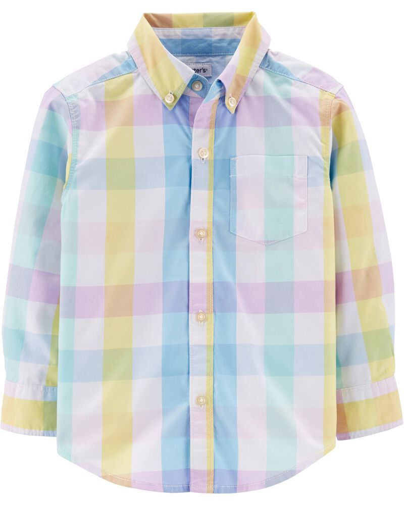 Plaid Button-Front Poplin Shirt | Carter's