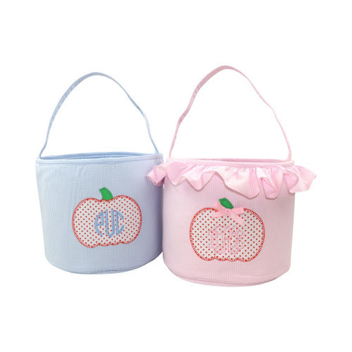 Gingham Applique Pumpkin Buckets | Cecil and Lou