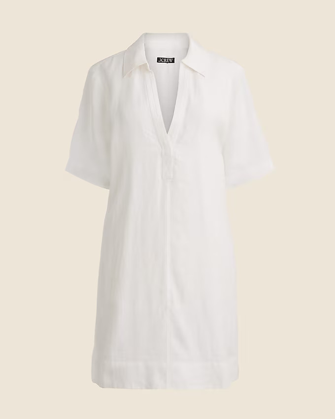 Bungalow popover dress in linen | J. Crew US