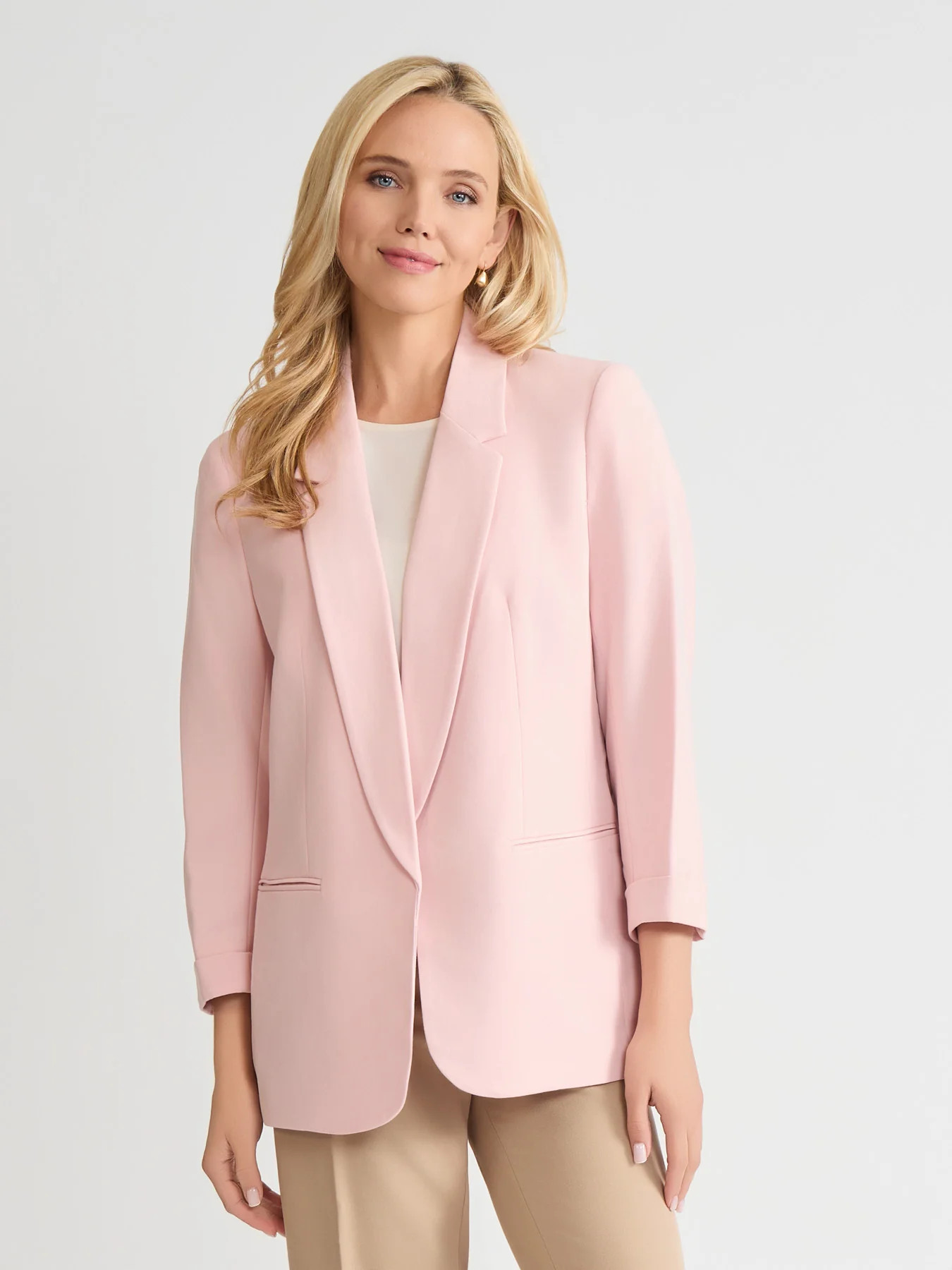 Notch Collar Rolled Cuff Bi-Stretch Blazer | Jones New York