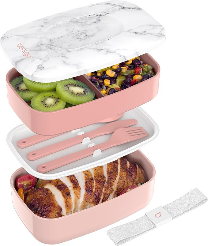 Bentgo Classic - Adult Bento Box, Stackable 3-Compartment Lunch Box with Removable Utensil Set an... | Amazon (US)