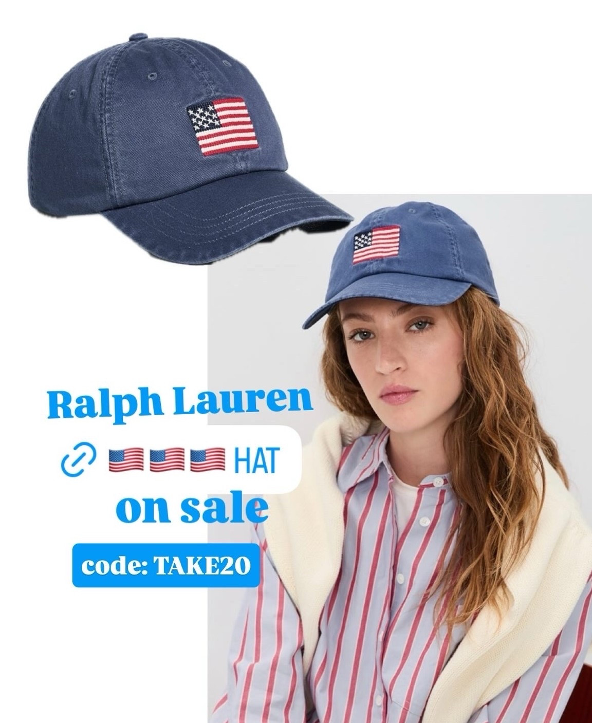 Polo Ralph Lauren Hat on Sale 🇺🇸
… perfect for summer holidays, the USA’s 250th anniversary and World Cup upcoming!

Use code TAKE20!

#LTKstorytime