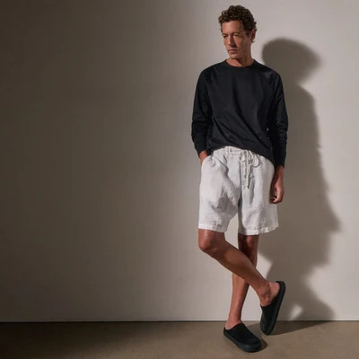 Relaxed Fit Linen Short - White | James Perse (US)