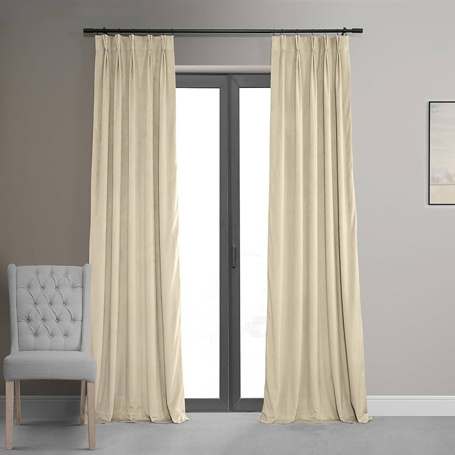 HPD Half Price Drapes Velvet Blackout Curtains/Drapes - 108 Inches Long 1 Panel Blackout Curtain ... | Amazon (US)