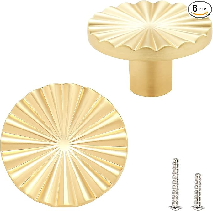 AOBITE 6 Pack Gold Cabinet knobs Kitchen Cabinet Pulls with Vintage Cupboard Drawers Hardware Dre... | Amazon (US)